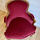 Vintage Louis XV style bergère / cabriolet armchair – Carved wood velvet