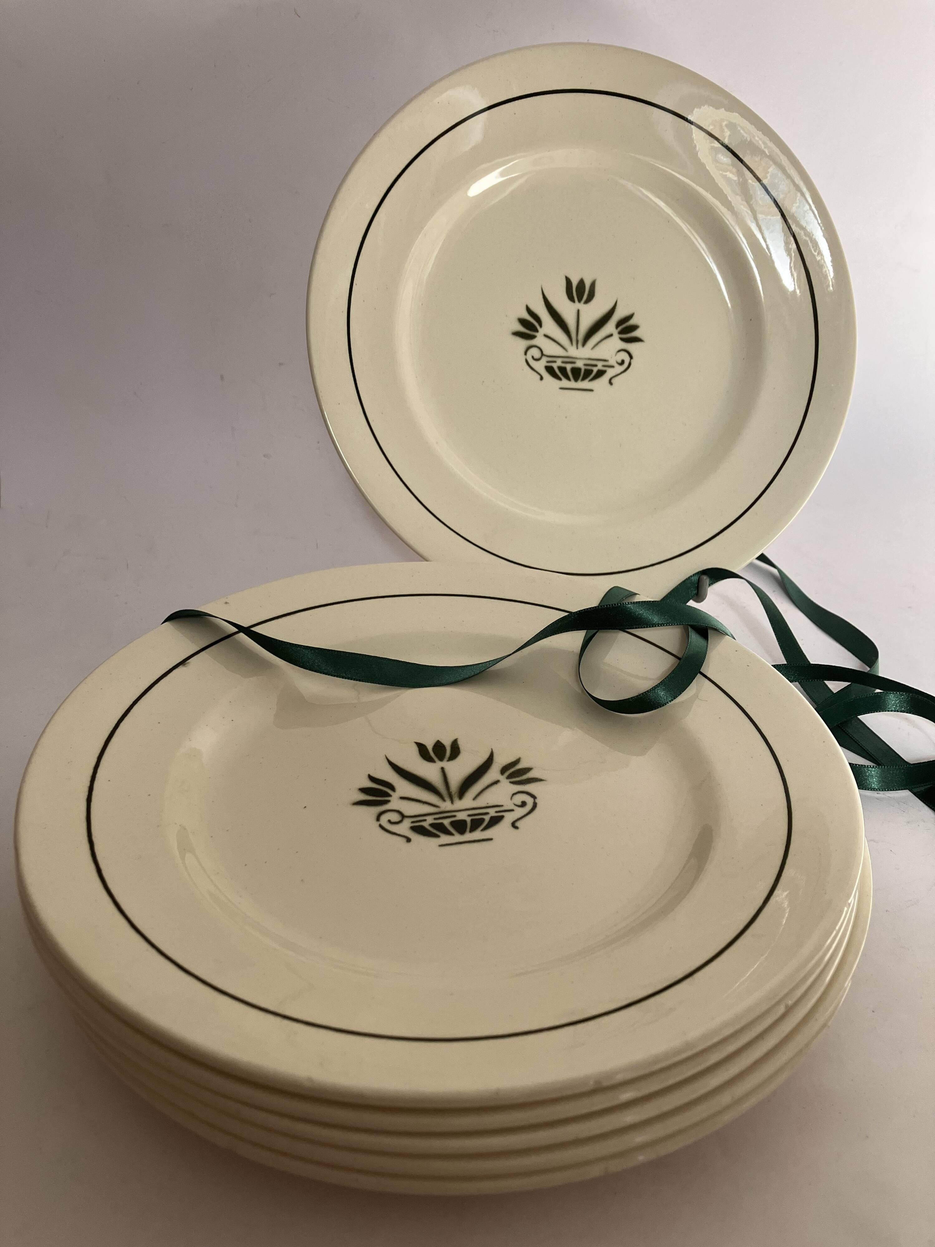 6 flat plates, Marnoz model - E.Charbonnier Salins