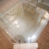 Italian travertine, perspex and glass coffee table, circa 1970