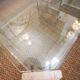 Italian travertine, perspex and glass coffee table, circa 1970