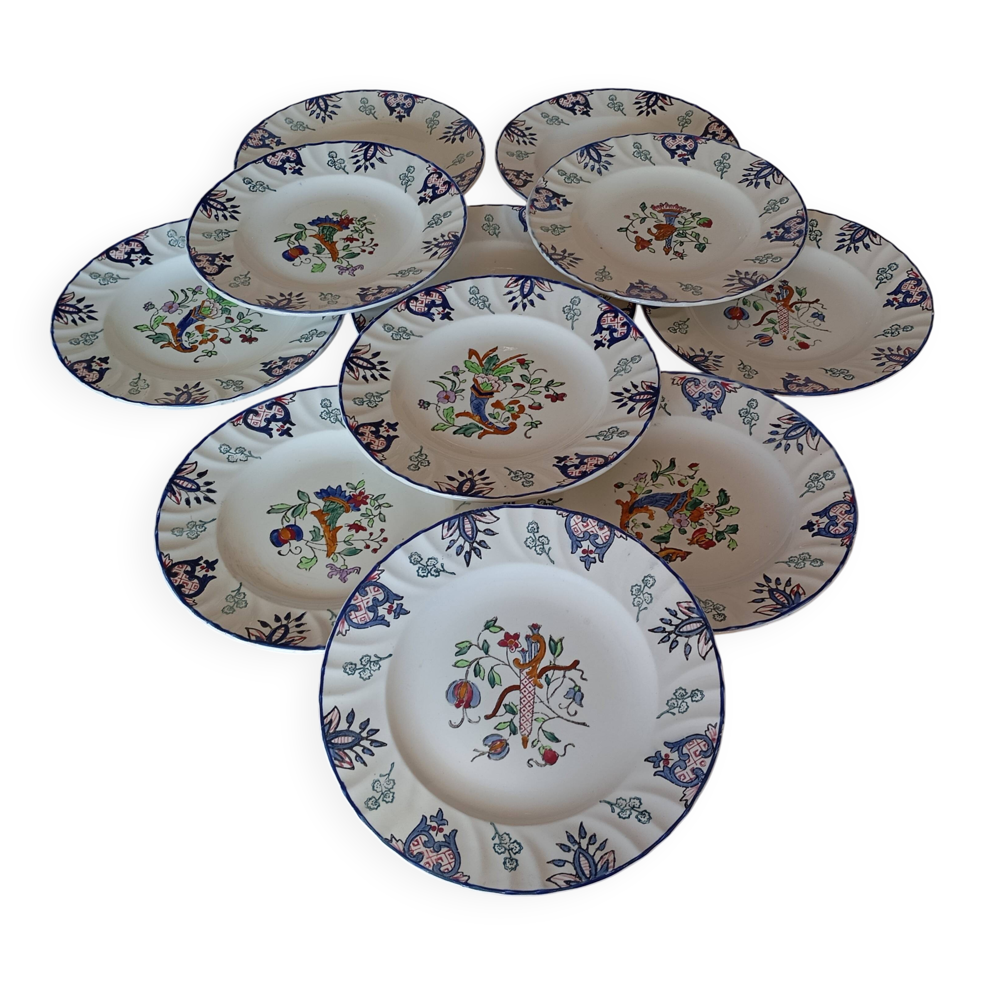 Flat plates "Vieux Rouen" Longwy