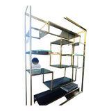 Brass and smoked glass shelf