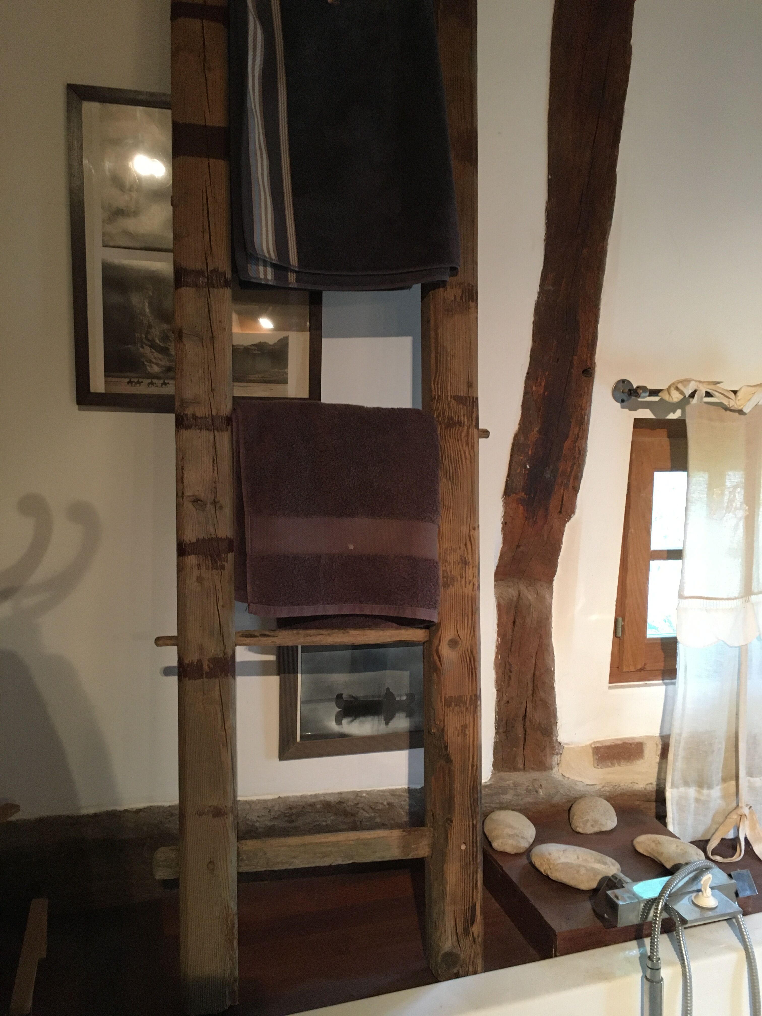 Raw wood farm ladder