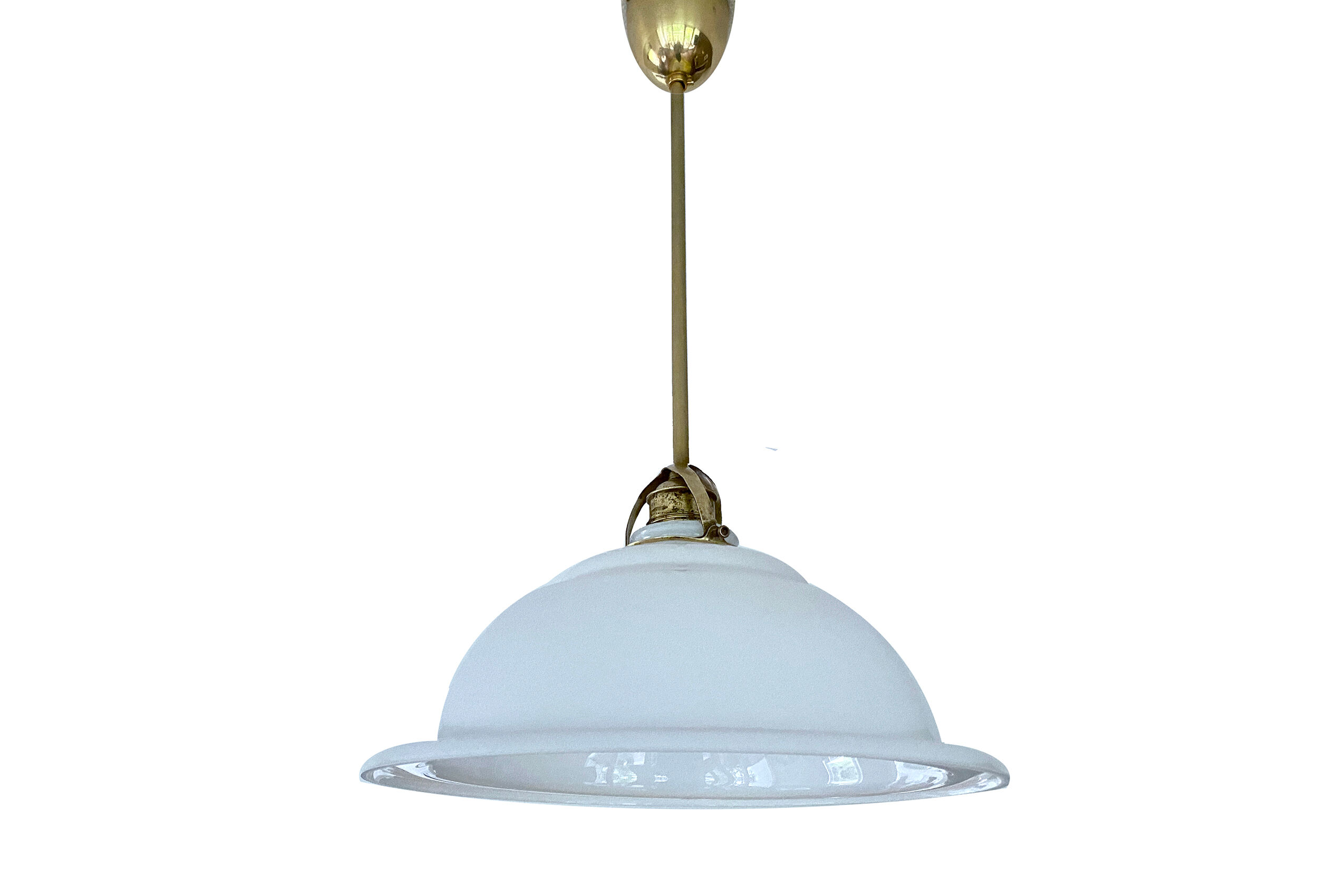 Art Deco pendant lamp, brass glass