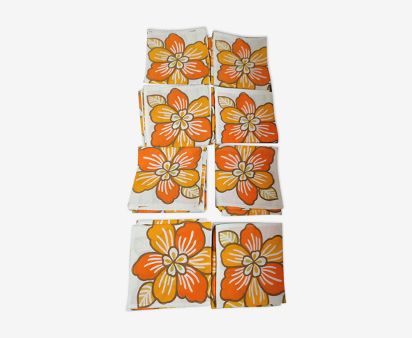 Ensemble de 8 serviettes de table vintage