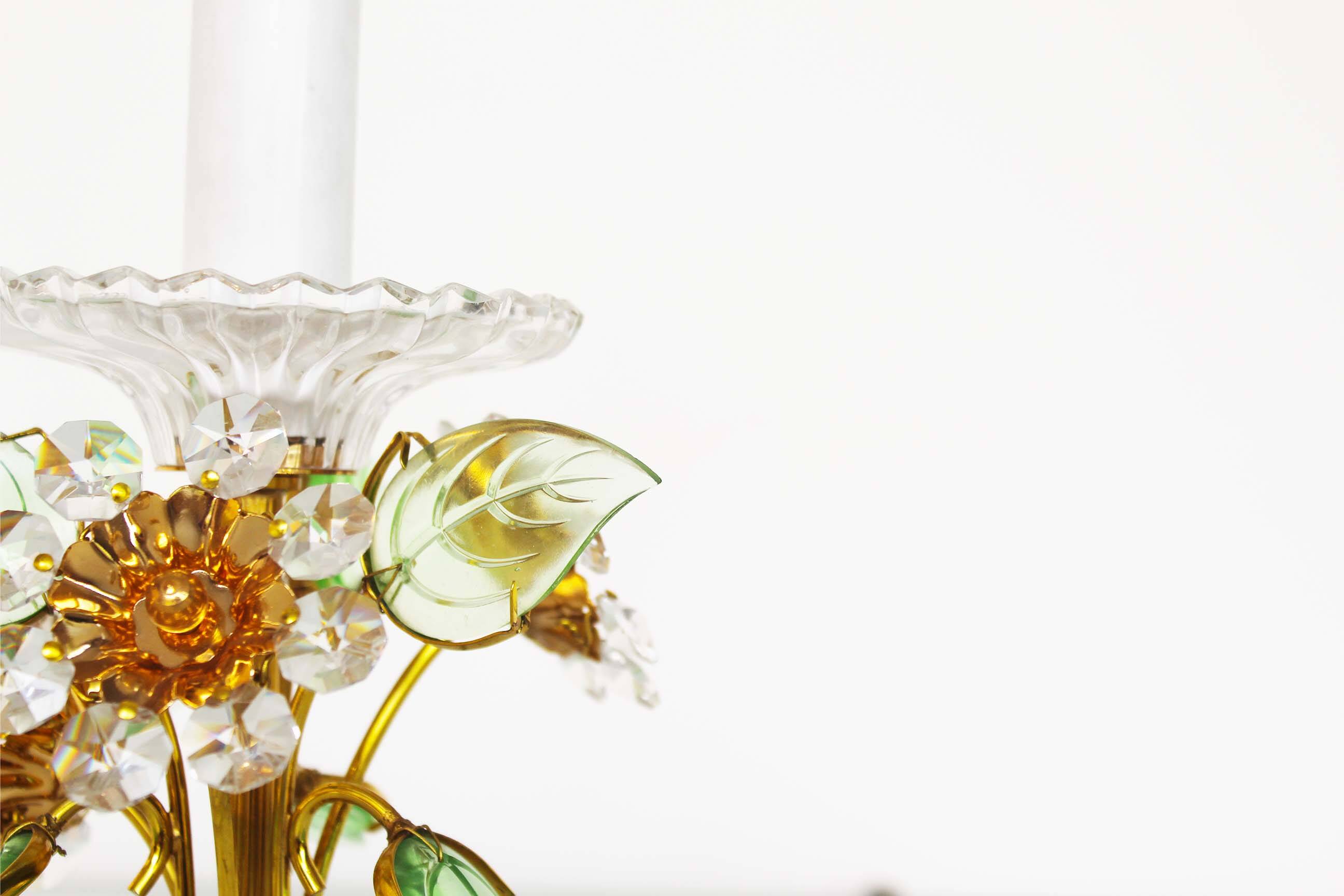 Incredible gilt and crystal Floral table lamp by Palwa