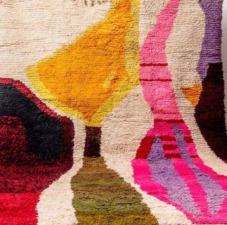 Beni Ourain Berber rug, handwoven, traditional size 140 x 260 cm.