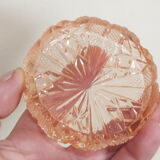 Pink tinted molded crystal powder box