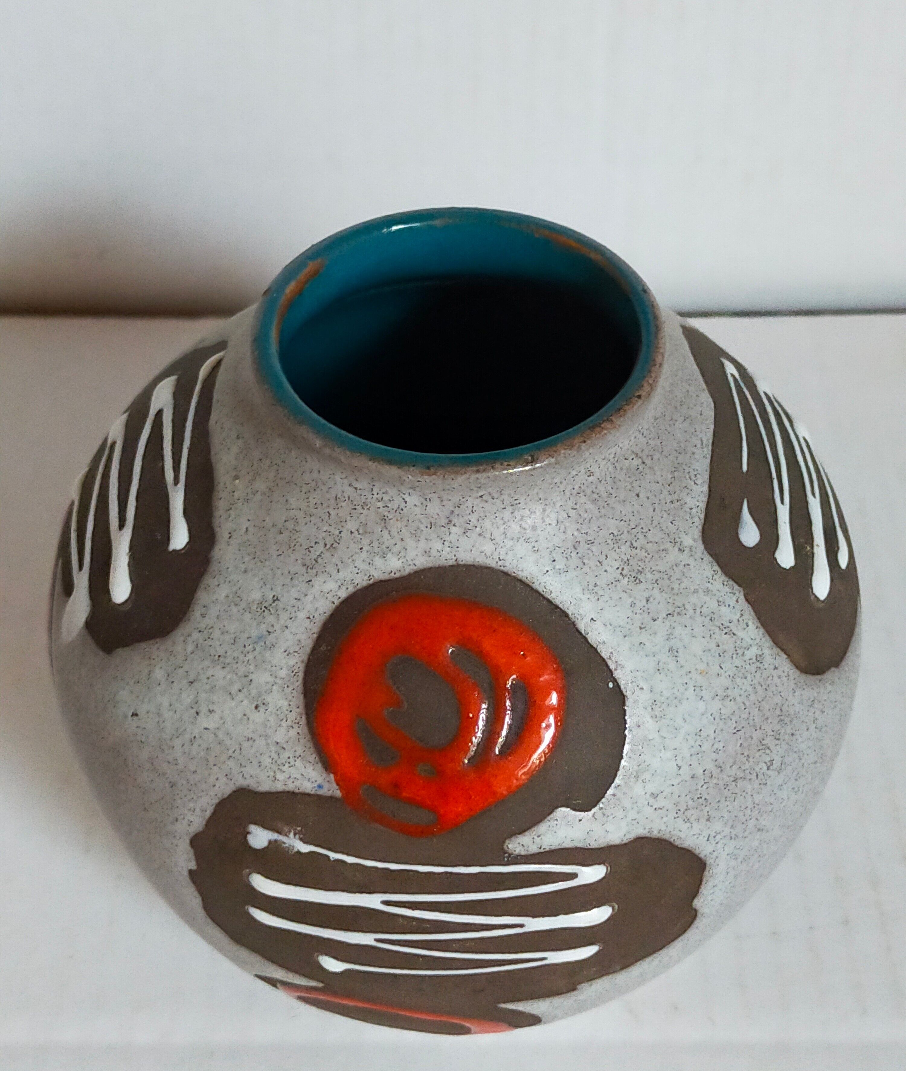 Ceramic ball vase west germany 50s
