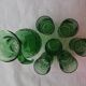 Service a orangeade verre moulé vert décor bulles