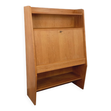 Vintage oak wood secretary bookcase storage furniture