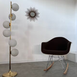 Old floor lamp in brass and opaline design from the 70s Max Bill lamp