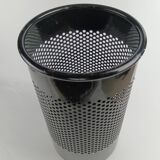 Perforated metal wastebasket