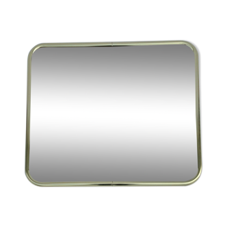 Mirror 1980 brass entourage dore modernist glass smokes 91x76cm