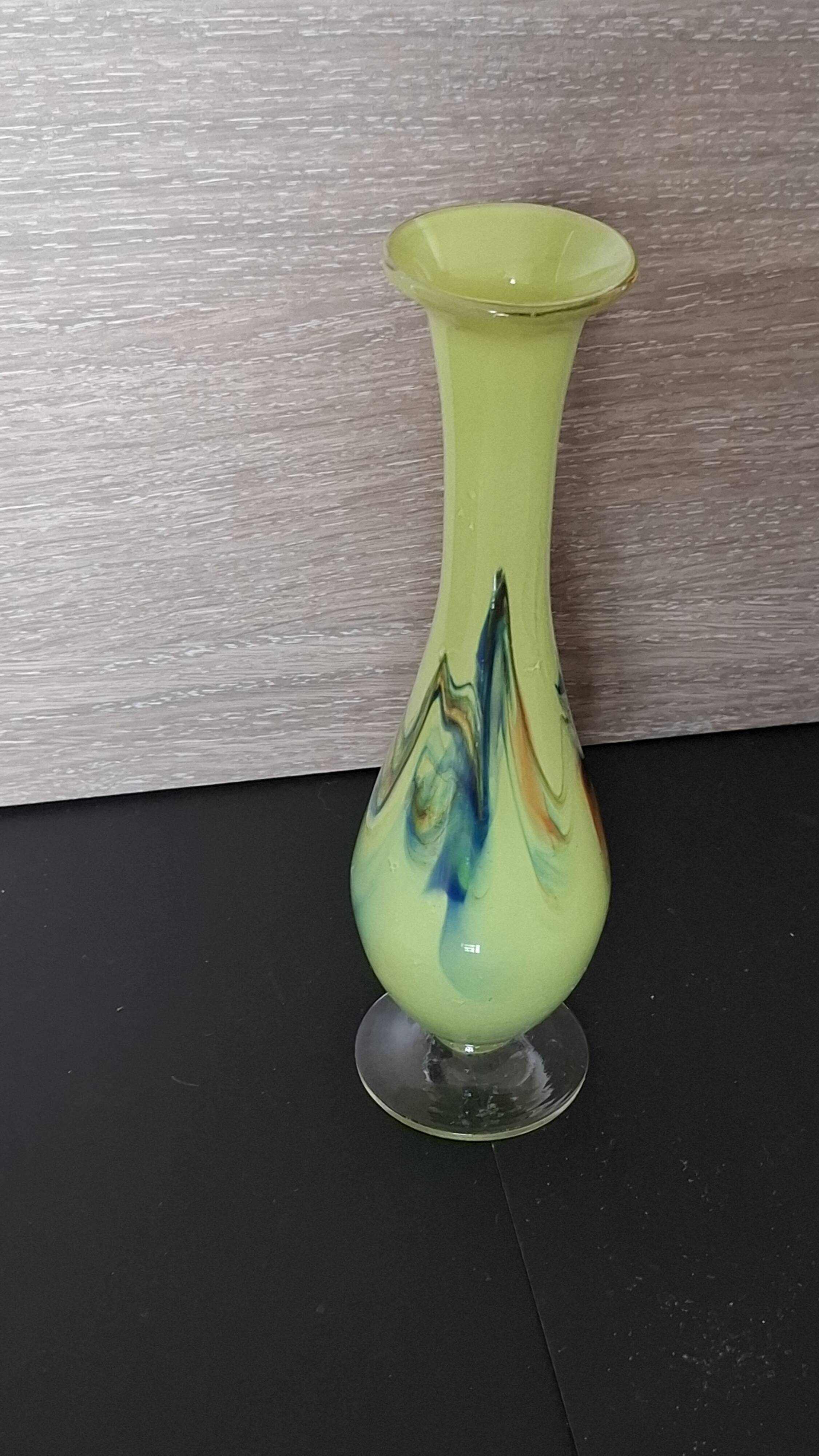 Chinese Dalian Glass vase - Snowflakes 1950