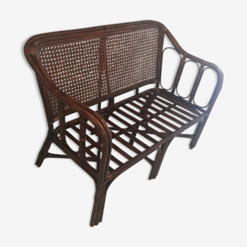 Banc rotin et cannage vintage