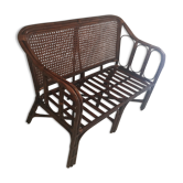 Rattan bench and vintage canning