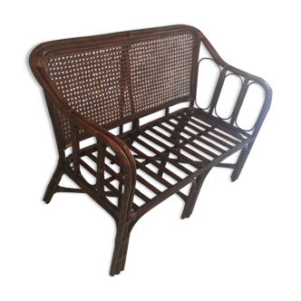 Banc rotin et cannage vintage