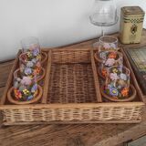 Wicker/rattan appetizer tray