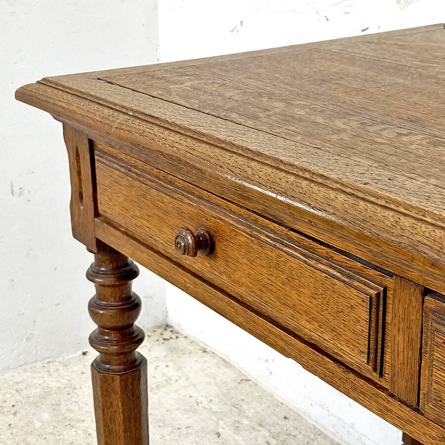 Louis XVI style solid oak desk