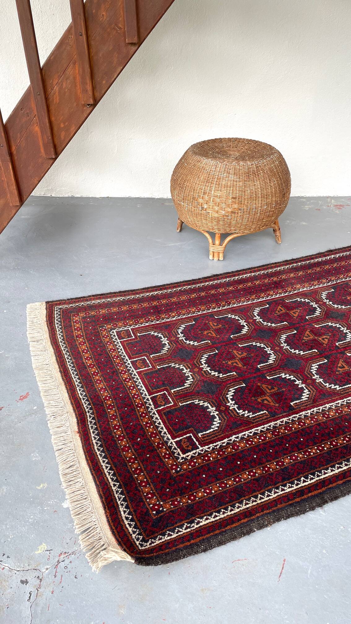 Artisanal orient rug pure vintage wool - 102cm x 204cm