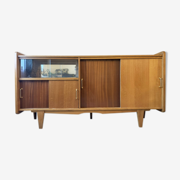 Vintage golden oak sideboard from the 1950s