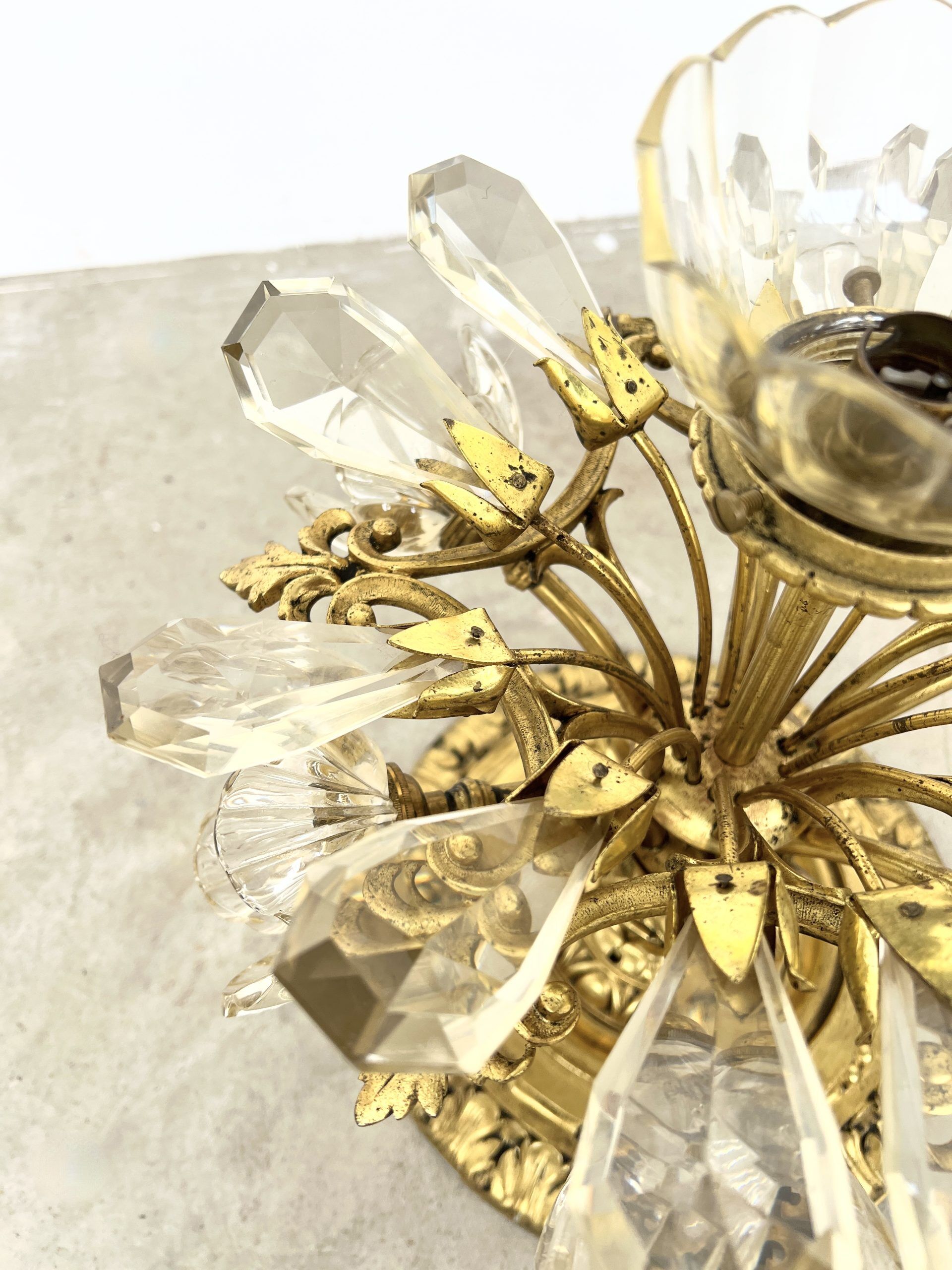 "Hot Air Balloon" Ceiling Light – Gilded Bronze & Crystal (7 Lights)