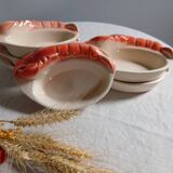 6 ramekins/cassolettes lobster slush culinary ceramics, by Charles Amand, 1960/70
