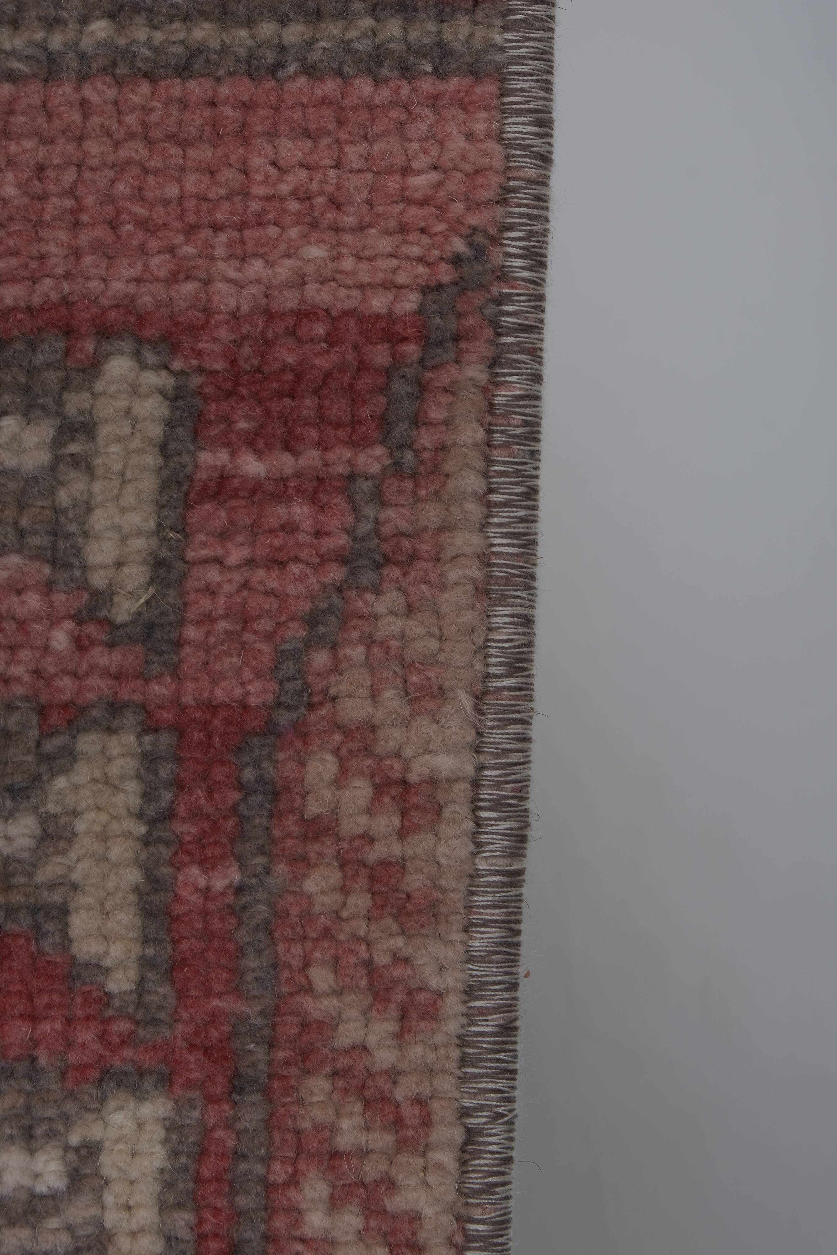 1970s Distressed Tree of Life Pattern Turkish Karapinar Rug 2'6'' x 6'7''