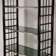 Vintage 1970s shelf in smoked glass with a bamboo-style structure.
