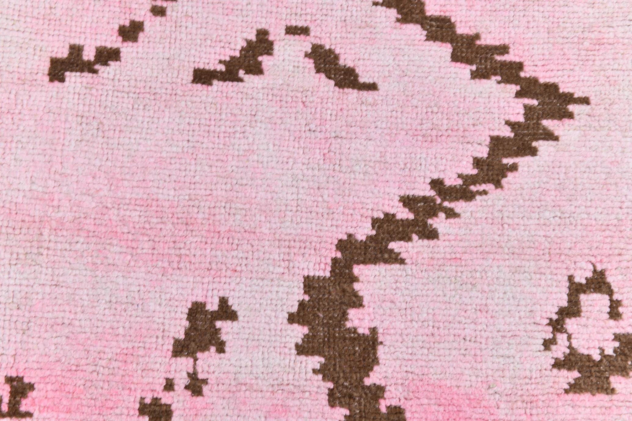 7x10 Pink Brown Modern Kilim Rug, 208x300Cm