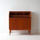 1950s roll-top mahogany secretaire desk