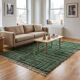 Traditional pure wool green beni ourain rug size 150x250 cm