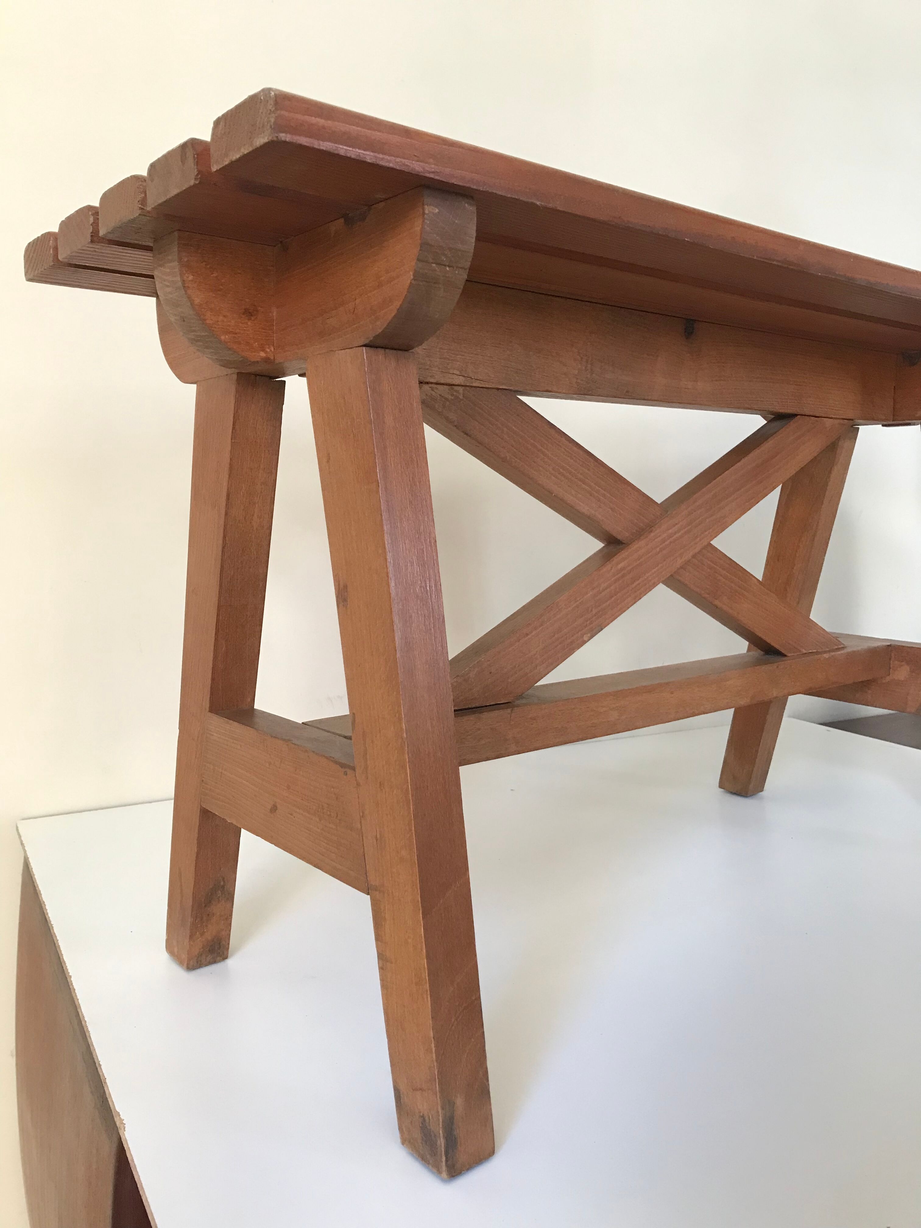 Bench vintage oak Annees 60