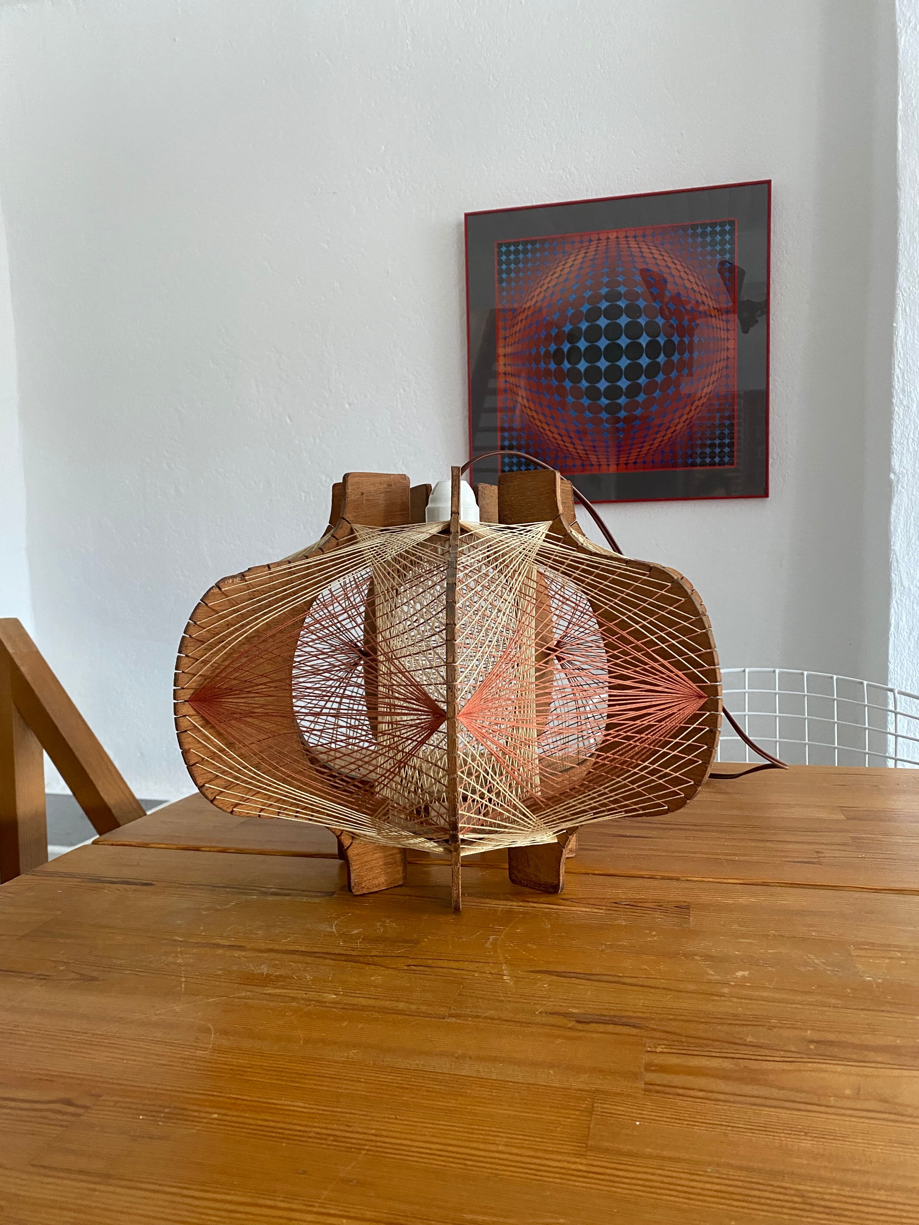 Wooden suspension and vintage wire