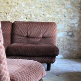 Steiner living room in brown velvet, 1970