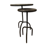 Set of hammered metal tables