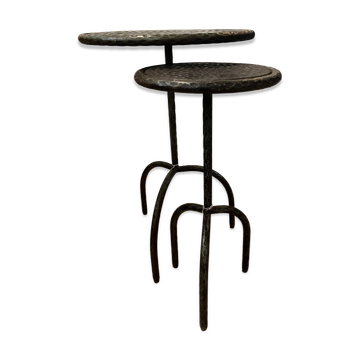 Set of hammered metal tables
