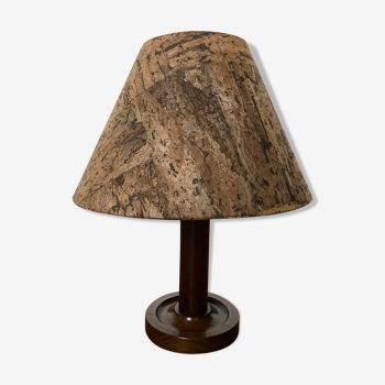 Wood and cork lamp