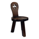 Sculptural oak brutalist chunky tripod stool, ca 1960s