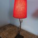 Lamp, red lampshade