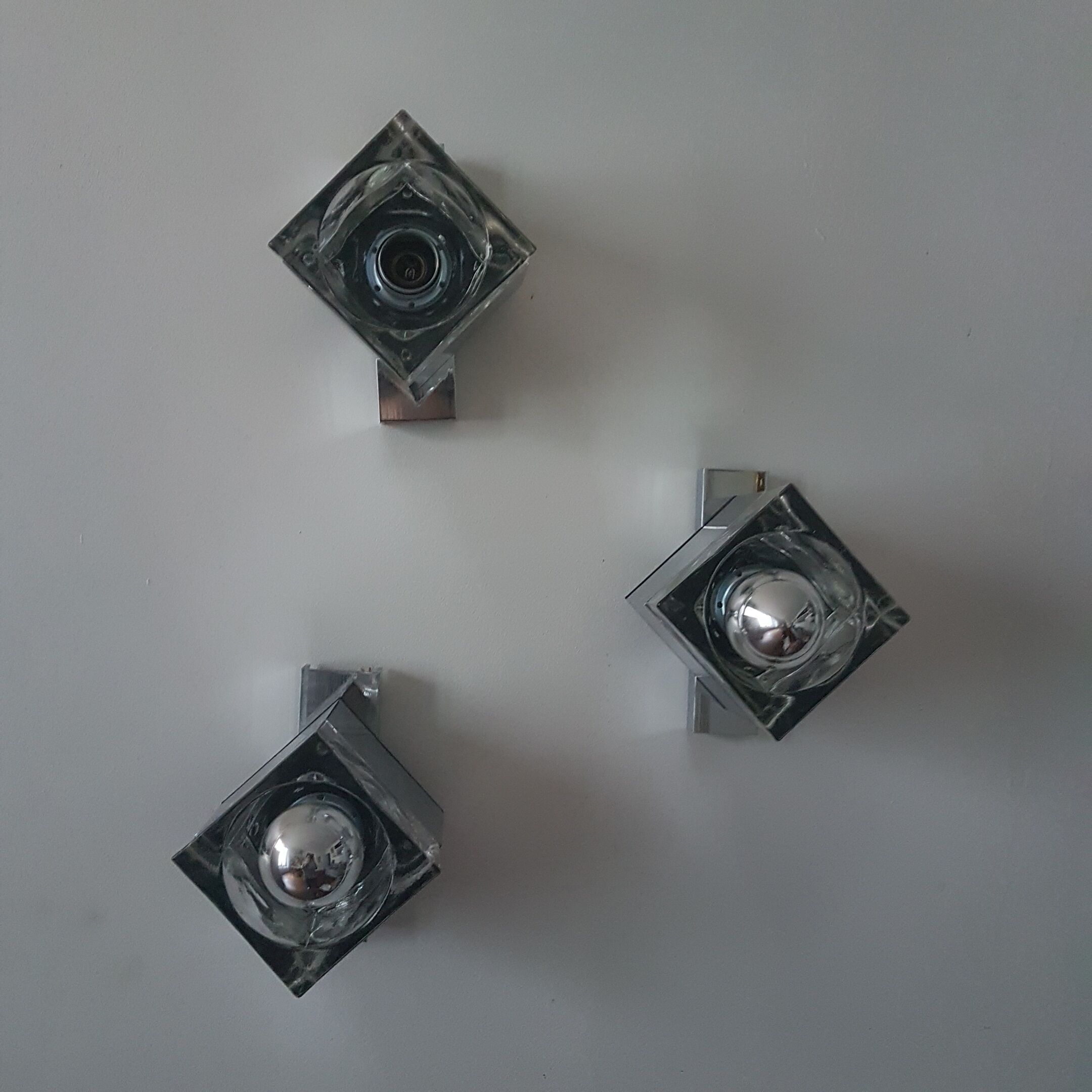 Set of 3 sconces 1970 Sciolari
