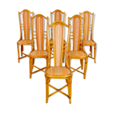 6 bamboo chairs & fabrics 1970-1980