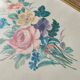 Illustration bouquet fleurs cadre bois doré