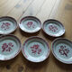 Set of 6 antique Badonviller flat plates in decorated earthenware.