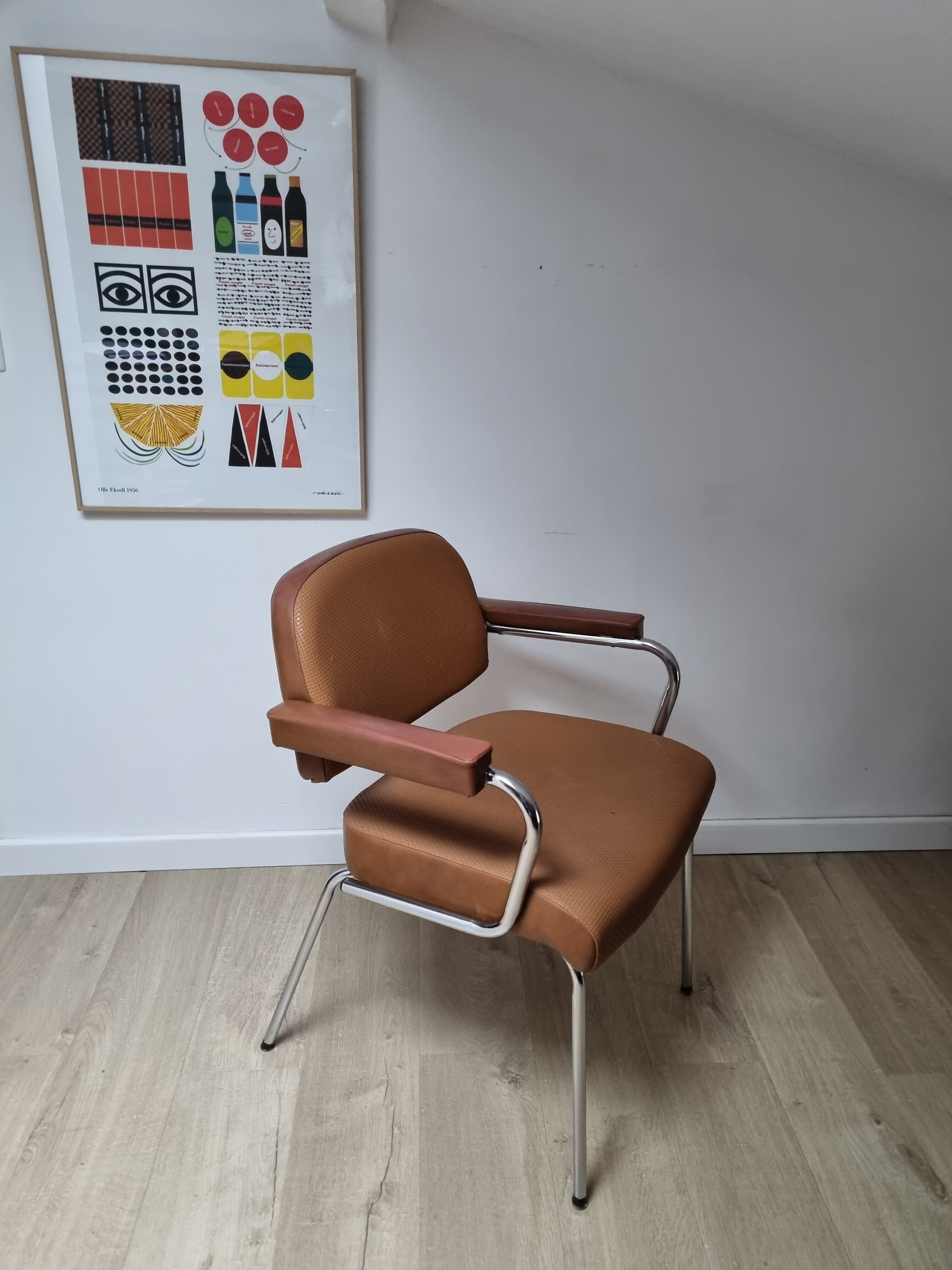 Vintage two-tone skai armchair