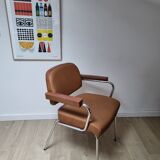 Vintage two-tone skai armchair