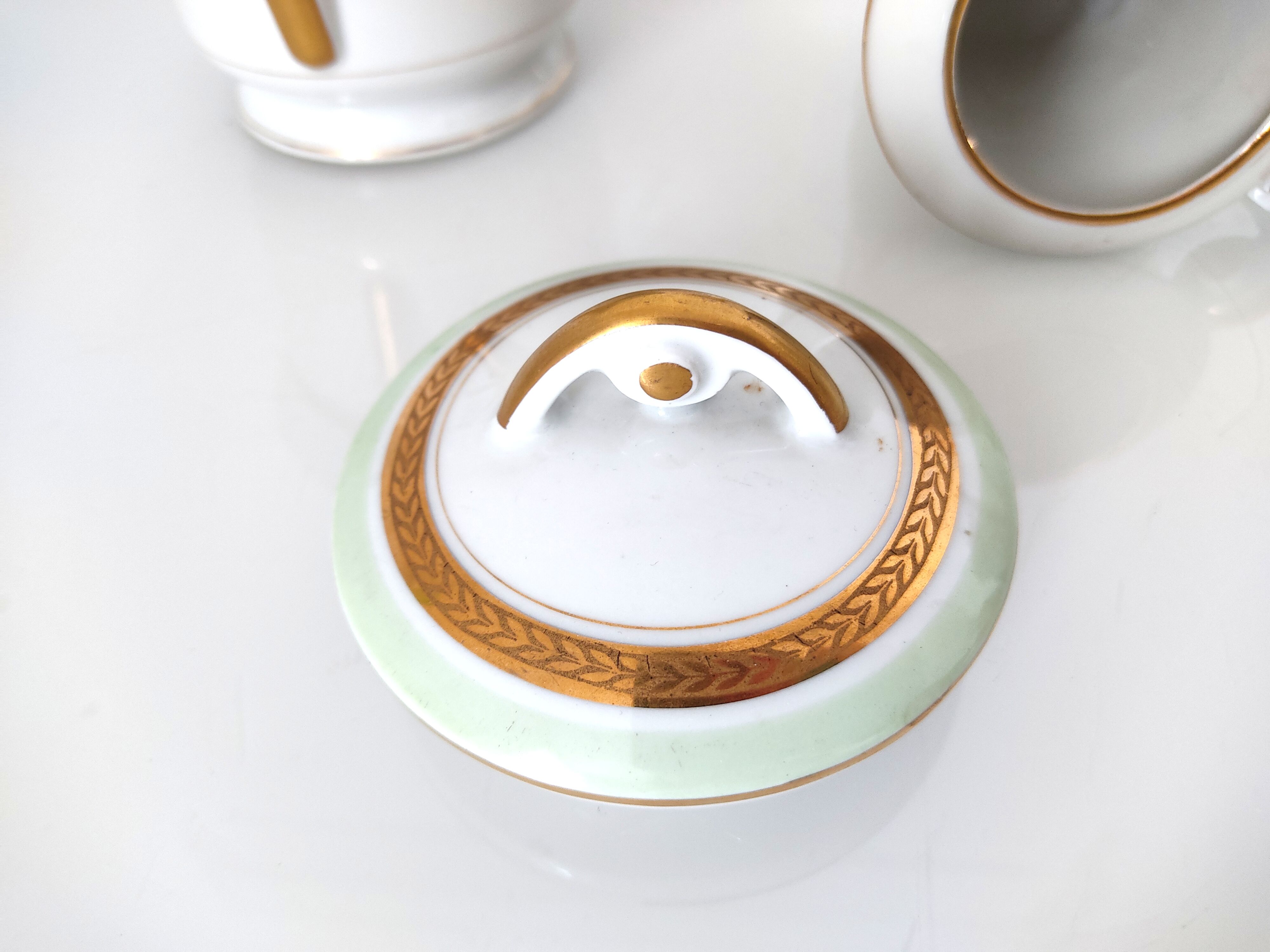 Coffee maker, milk jug and sugar jar porcelain JL&Cie Limoges