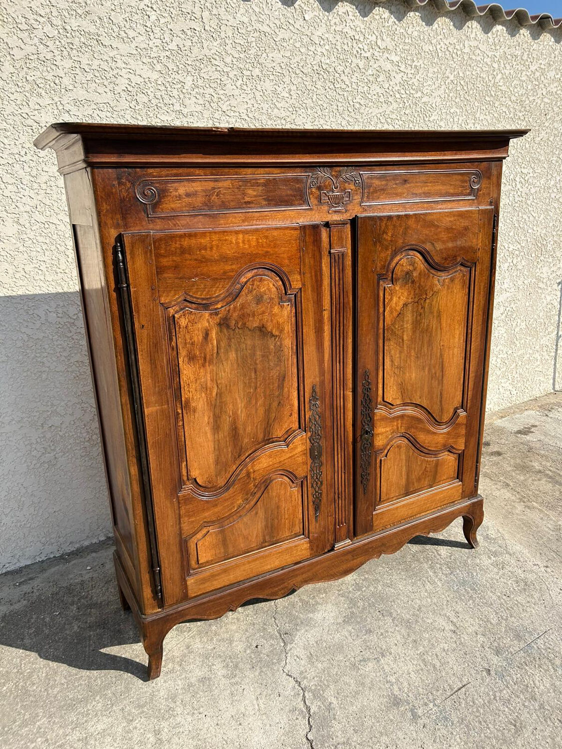 Antique wardrobe Louis XV style walnut