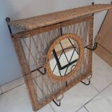 Coat rack dressing room vintage rattan year 50